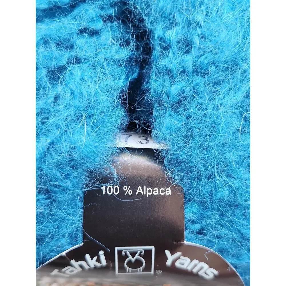Tahki Alpaka Soft 100% Alpaca Yarn Lot 2 Skeins + 2 Balls Fuzzy Bulky Teal